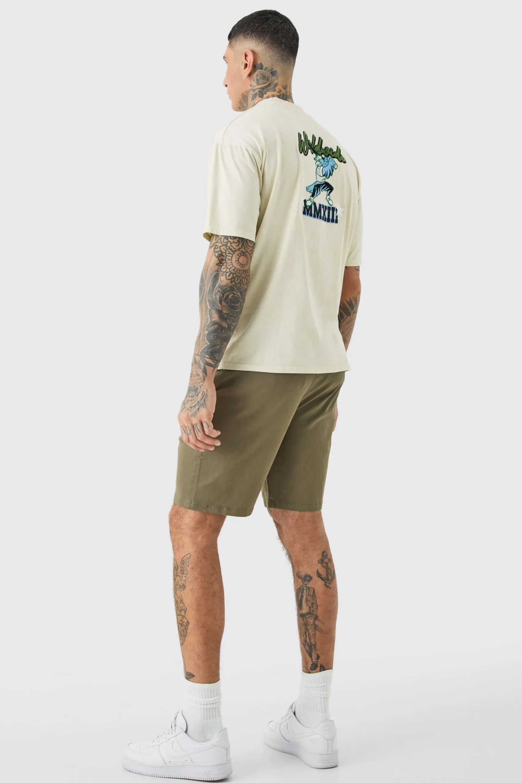 boohooMAN Tall Fixed Waist Slim Fit Chino Shorts In | UK| Shorts