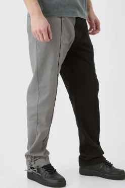 boohooMAN Tall Fixed Waist Straight Leg Washed Splice Trouser | UK| Trousers