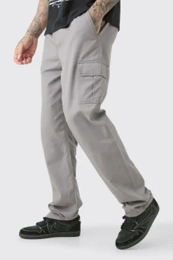 boohooMAN Tall Fixed Waist Twill Straight Leg Cargo Trouser | UK| Trousers|Cargos