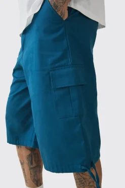 boohooMAN Tall Fixed Waistband Twill Cargo Jort | UK| Shorts