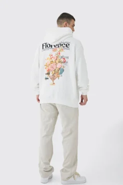 boohooMAN Tall Floral Back Print Oversized Hoodie | UK| Hoodies & Sweatshirts