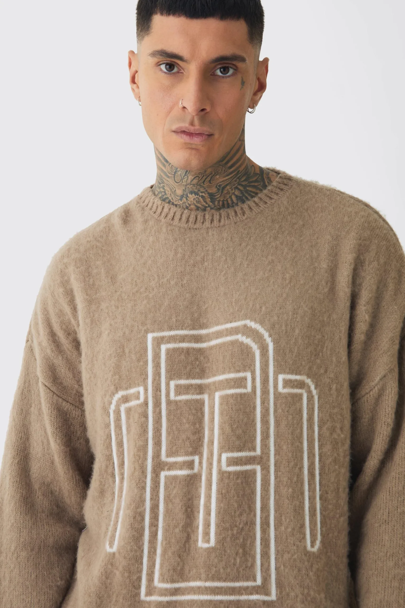 boohooMAN Tall Fluffy Knit BM Jumper | UK| Knitwear