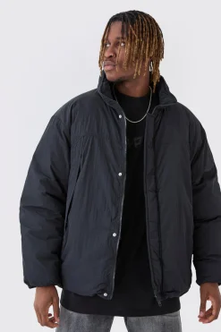 boohooMAN Tall Funnel Neck Padded Jacket In | UK| Coats & Jackets