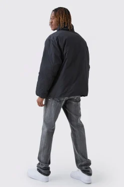 boohooMAN Tall Funnel Neck Padded Jacket In | UK| Coats & Jackets