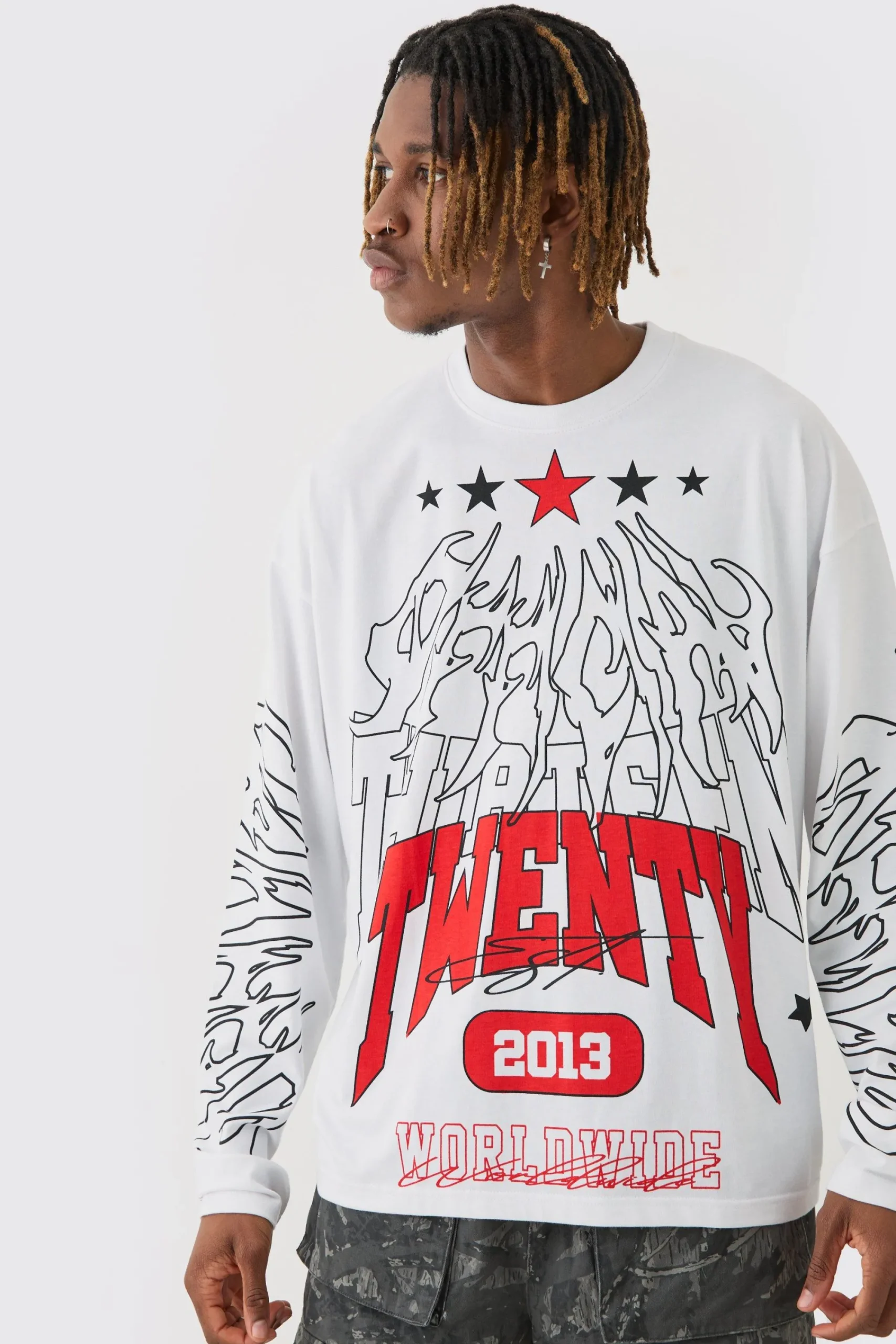 boohooMAN Tall Graphic Long Sleeve T-Shirt | UK| Hoodies & Sweatshirts