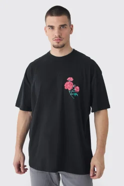 Tall Homme Floral Printed T-shirt In | UK^boohooMAN Discount