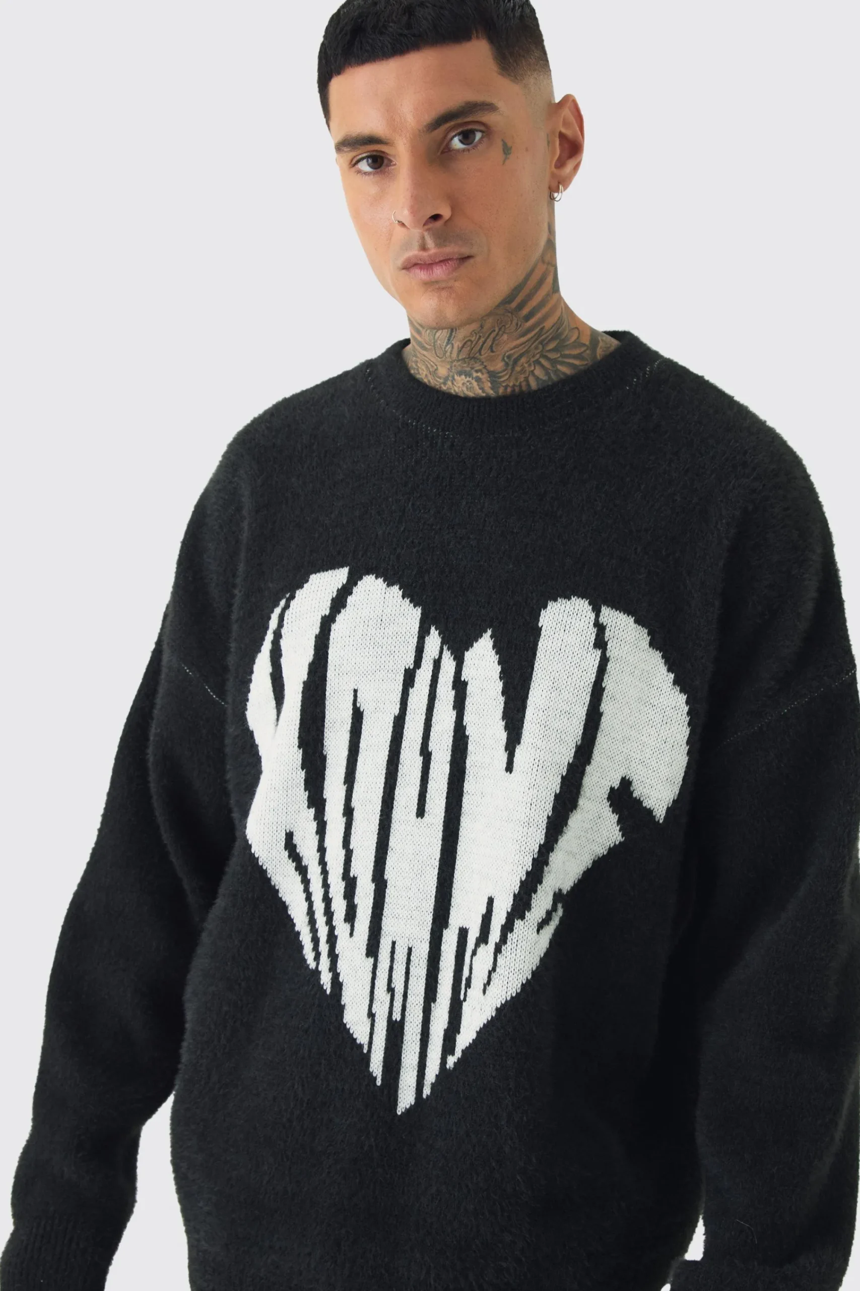 boohooMAN Tall Homme Oversized Fluffy Knitted Jumper | UK| Knitwear