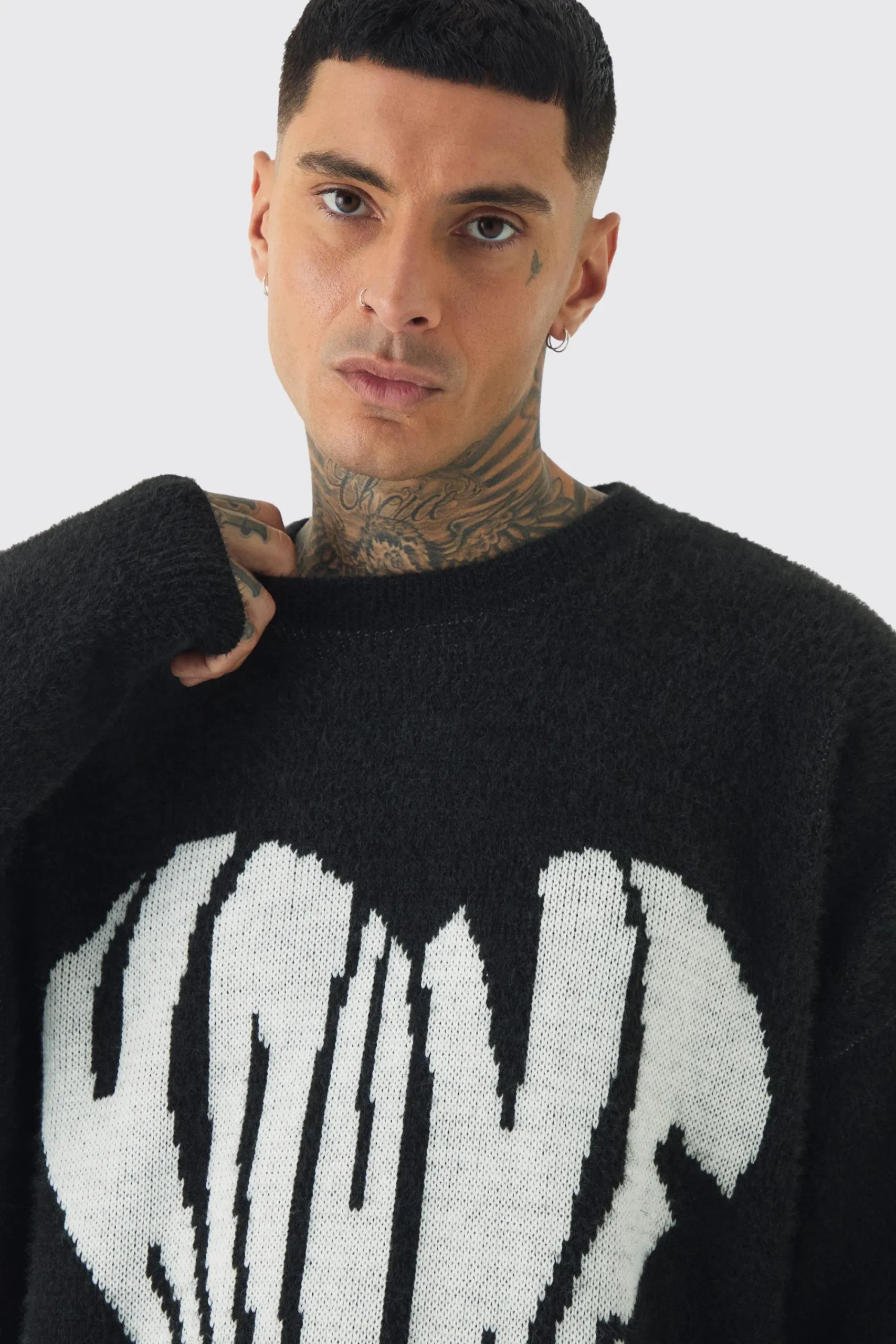 boohooMAN Tall Homme Oversized Fluffy Knitted Jumper | UK| Knitwear