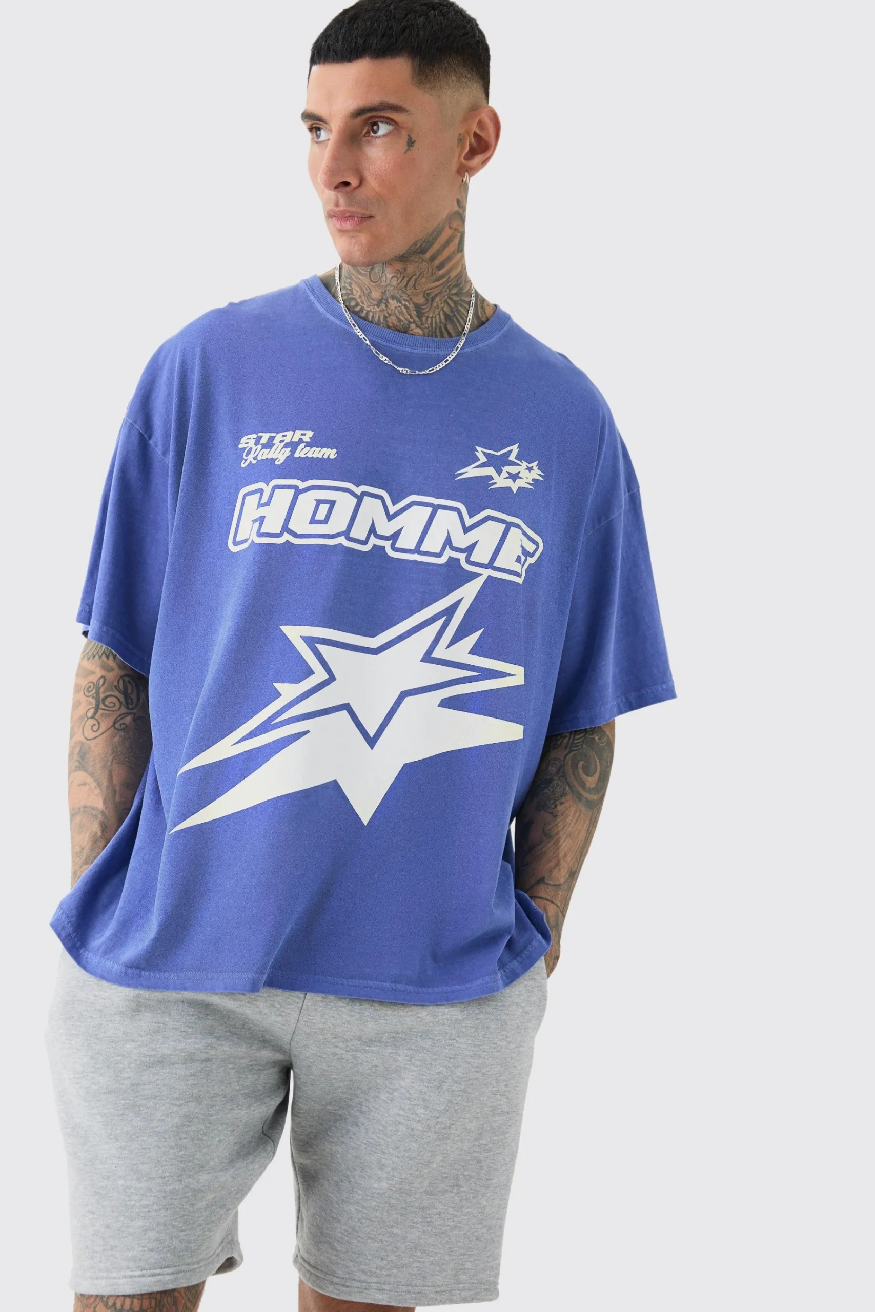 Tall Homme Racer Moto T-shirt In | UK^boohooMAN Sale