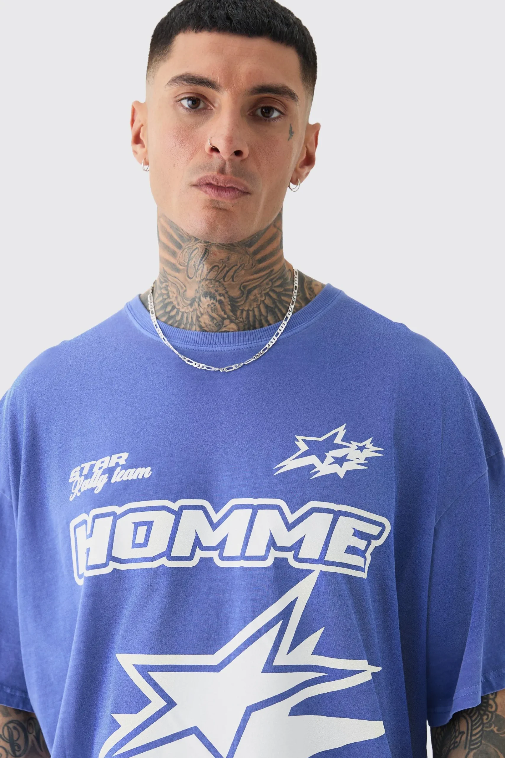 Tall Homme Racer Moto T-shirt In | UK^boohooMAN Sale