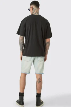 boohooMAN Tall Wash OFCL Straight Fit Denim Short | UK| Shorts