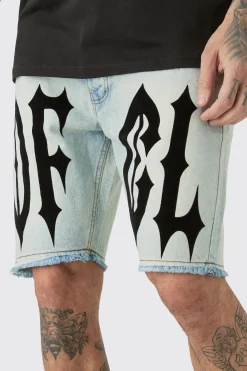 boohooMAN Tall Wash OFCL Straight Fit Denim Short | UK| Shorts