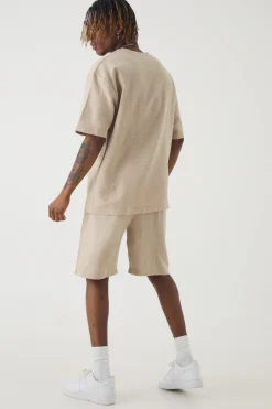 boohooMAN Tall Jacquard T-shirt & Relaxed Short | UK| Tracksuits