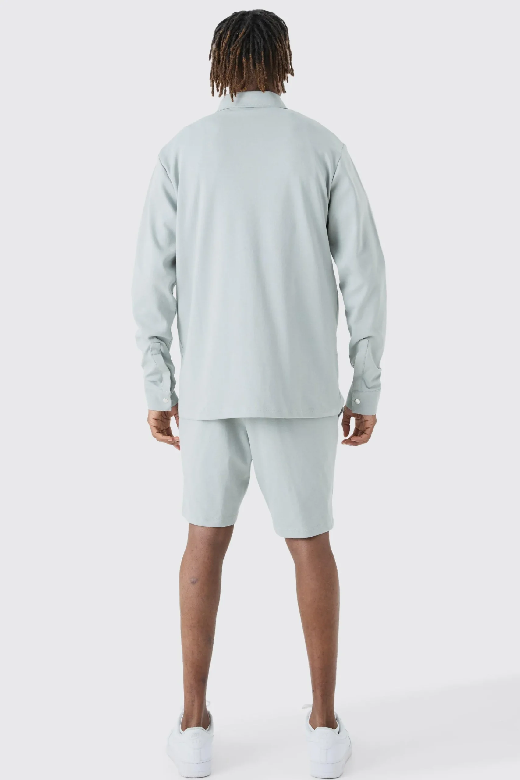 boohooMAN Tall Jersey Shirt & Fixed Waistband Short Set | UK| Sets & Co-Ords