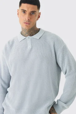 boohooMAN Tall Knitted Rugby Polo | UK| Knitwear