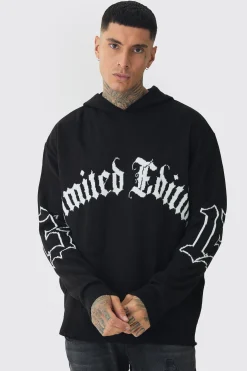boohooMAN Tall Limited Edition Distressed Knitted Hoodie | UK| Knitwear