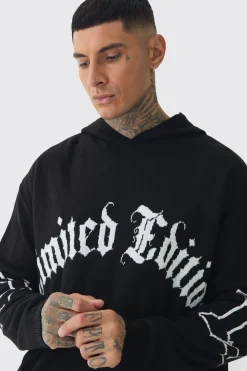 boohooMAN Tall Limited Edition Distressed Knitted Hoodie | UK| Knitwear