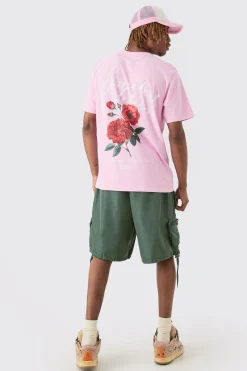 Tall Limited Edition Floral Graphic Backprint T-shirt In | UK^boohooMAN Discount