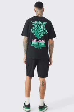 Tall Limited Edition Floral Print T-shirt | UK^boohooMAN Clearance