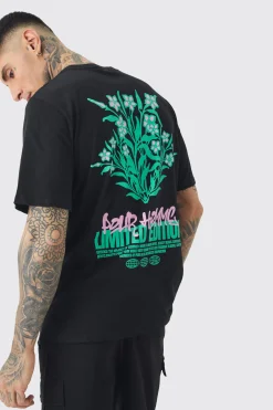 Tall Limited Edition Floral Print T-shirt | UK^boohooMAN Clearance