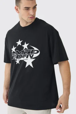 Tall Limited Edition Star Print Graphic T-Shirt | UK^boohooMAN New