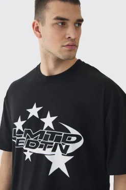 Tall Limited Edition Star Print Graphic T-Shirt | UK^boohooMAN New