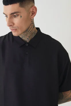 Tall Linen Polo In | UK^boohooMAN Discount