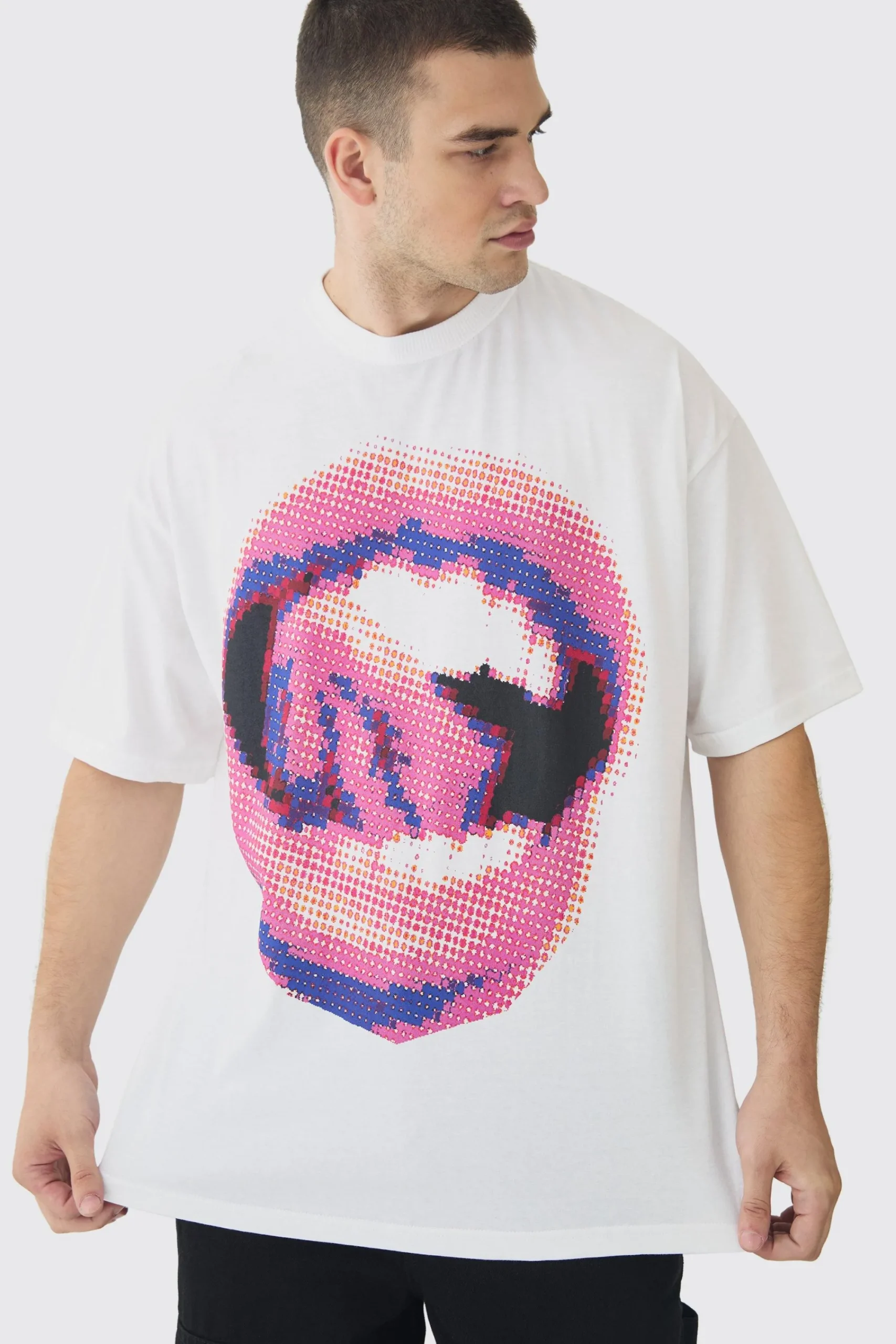 Tall Lips Graphic Oversized T-Shirt | UK^boohooMAN Outlet
