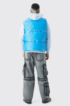 boohooMAN Tall Liquid Metallic Nylon Padded Gilet | UK| Coats & Jackets