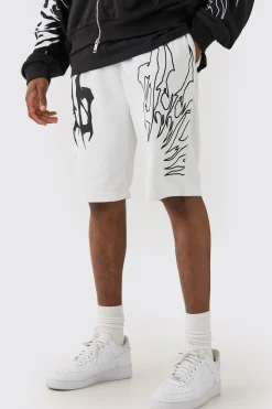 boohooMAN Tall Loose Fit Embroidery Shorts | UK| Shorts