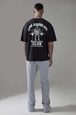 Tall Man Active LA Bodybuilding Club Oversized T-shirt | UK^boohooMAN