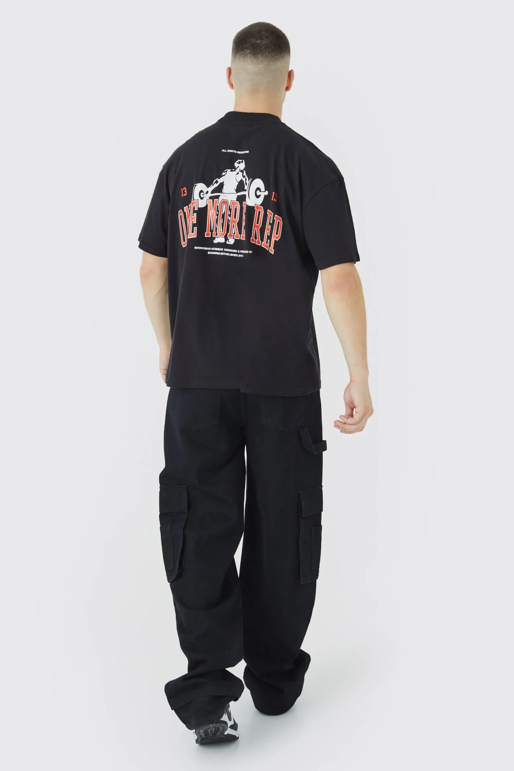 Tall Man Active One More Rep Oversized T-shirt | UK^boohooMAN New