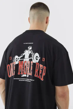 Tall Man Active One More Rep Oversized T-shirt | UK^boohooMAN New