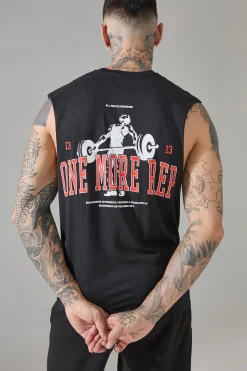 Tall Man Active One More Rep Regular Fit Droparm Tank | UK^boohooMAN Sale