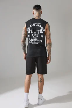 Tall Man Active Train Hard Lift Heavy Regular Fit Droparm Tank | UK^boohooMAN Hot