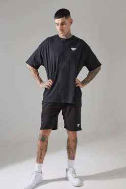 boohooMAN Tall Man Active Training Dept. Oversized T-shirt And Short Set | UK| Tracksuits