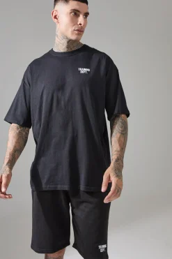 boohooMAN Tall Man Active Training Dept. Oversized T-shirt And Short Set | UK| Tracksuits