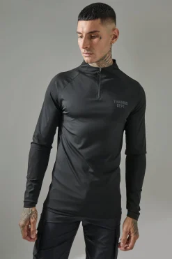 boohooMAN Tall Man Active Training Dept Muscle Fit 1/4 Zip | UK| Hoodies & Sweatshirts