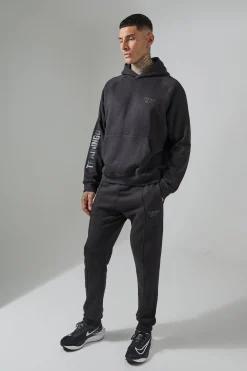 boohooMAN Tall Man Active Training Dept Boxy Hoodie & Slim Jogger Tracksuit | UK| Tracksuits