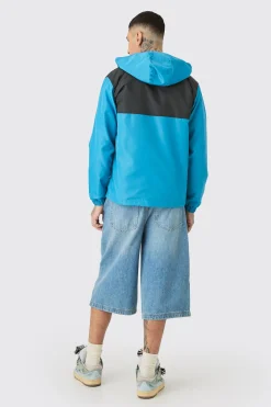 boohooMAN Tall Man Colour Block Hooded Windbreaker | UK| Coats & Jackets