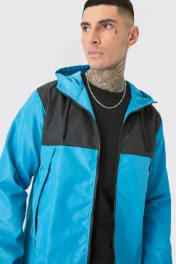boohooMAN Tall Man Colour Block Hooded Windbreaker | UK| Coats & Jackets