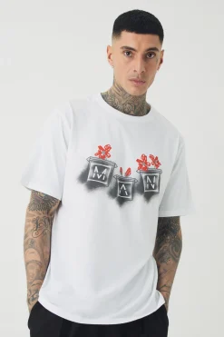 Tall Man Doodle Print Floral Print T-shirt | UK^boohooMAN Best