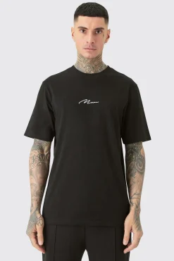 Tall Man Signature Embroidered T-shirt | UK^boohooMAN Outlet