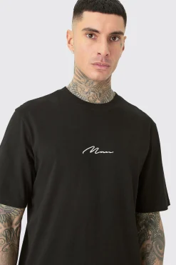 Tall Man Signature Embroidered T-shirt | UK^boohooMAN Outlet