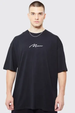 Tall Man Signature Oversized Crew Neck T-shirt | UK^boohooMAN Outlet