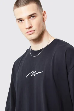 Tall Man Signature Oversized Crew Neck T-shirt | UK^boohooMAN Outlet
