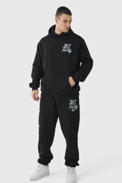 boohooMAN Tall Metallic Y2K Graphic Tracksuit | UK| Tracksuits