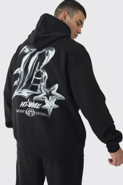 boohooMAN Tall Metallic Y2K Graphic Tracksuit | UK| Tracksuits