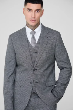 boohooMAN Tall Mini Dogtooth Slim Fit Suit | UK| Sets & Co-Ords