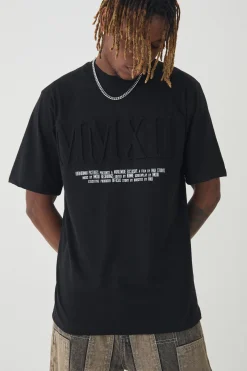 Tall MMXIII Debossed T-shirt In | UK^boohooMAN Discount